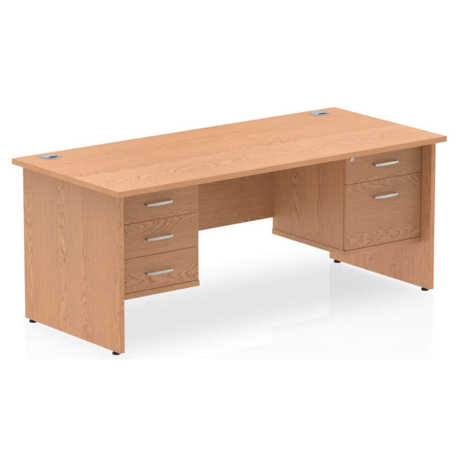 Rayleigh Panel End Straight Desk with 2 x Fixed Pedestal